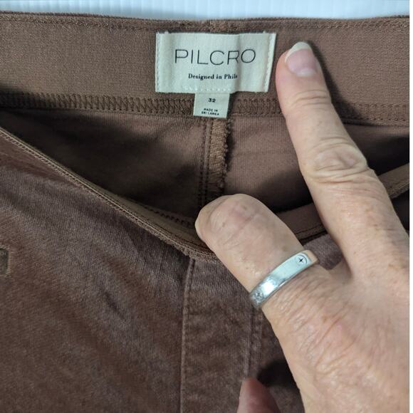 Anthro Pilcro Velvet Pull On Mid Rise Retro Flare Jeans Fawn 32 NEW Hippie - Picture 5 of 10